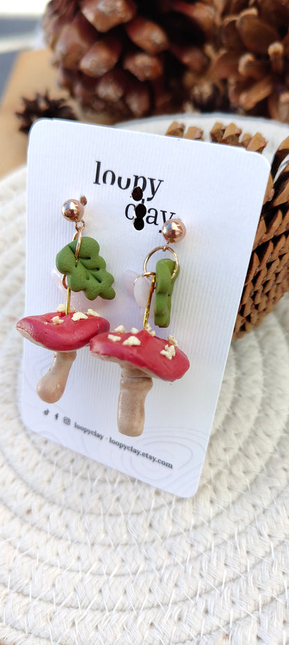 Orecchini Fungo Rosso "Velenoso" | Icona delle Fiabe