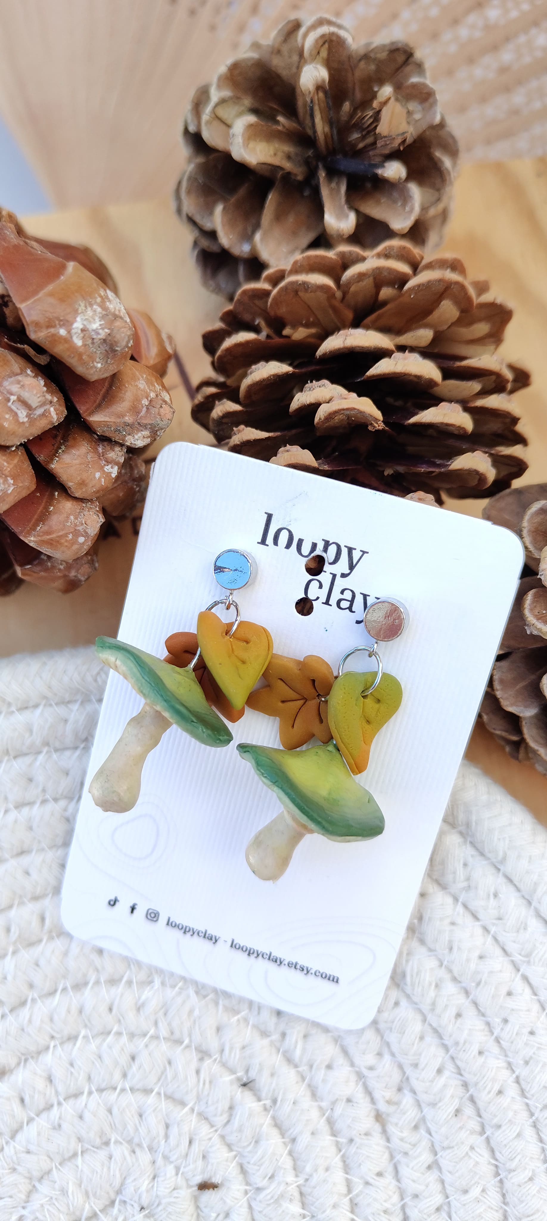 Orecchini pendenti Fungo Verde | Spirito del Bosco