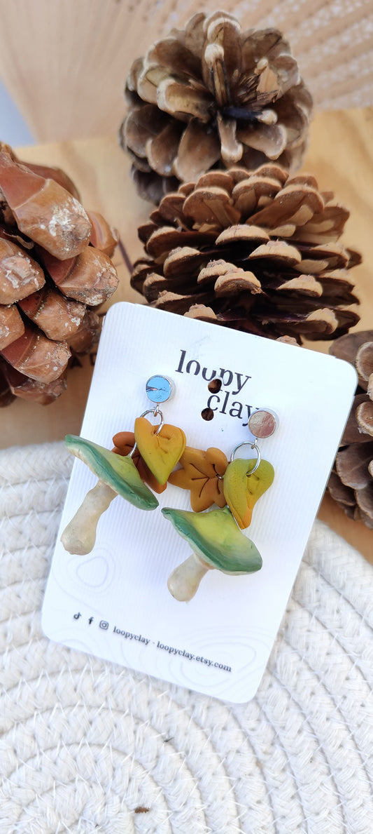 Orecchini pendenti Fungo Verde | Spirito del Bosco