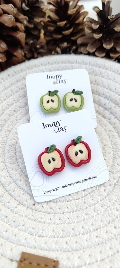 Orecchini Mela a Bottone | Design artigianale leggero