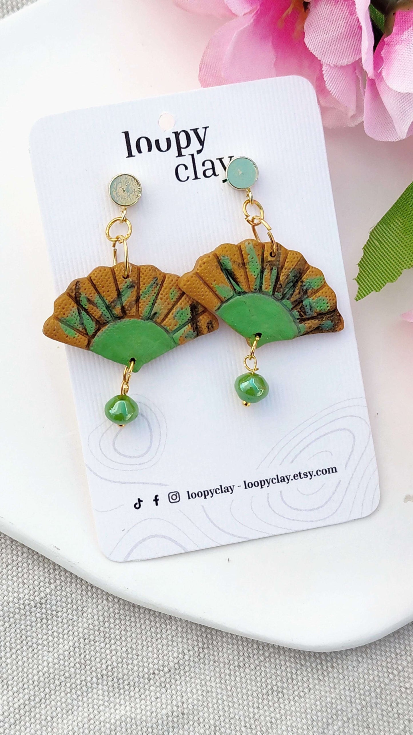 Orecchini Sensu "Giardino Segreto" (Verde e Oro) | Collezione I Love Japan