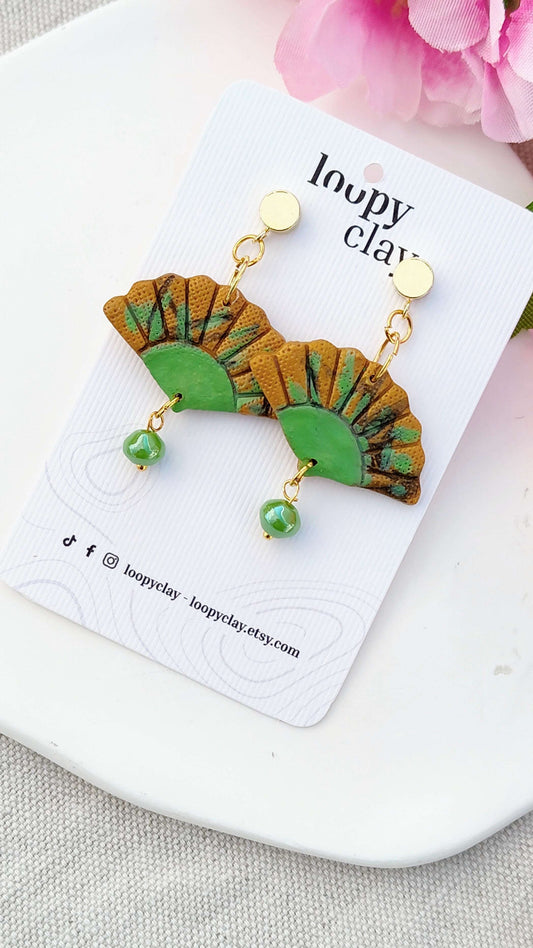 Orecchini Sensu "Giardino Segreto" (Verde e Oro) | Collezione I Love Japan