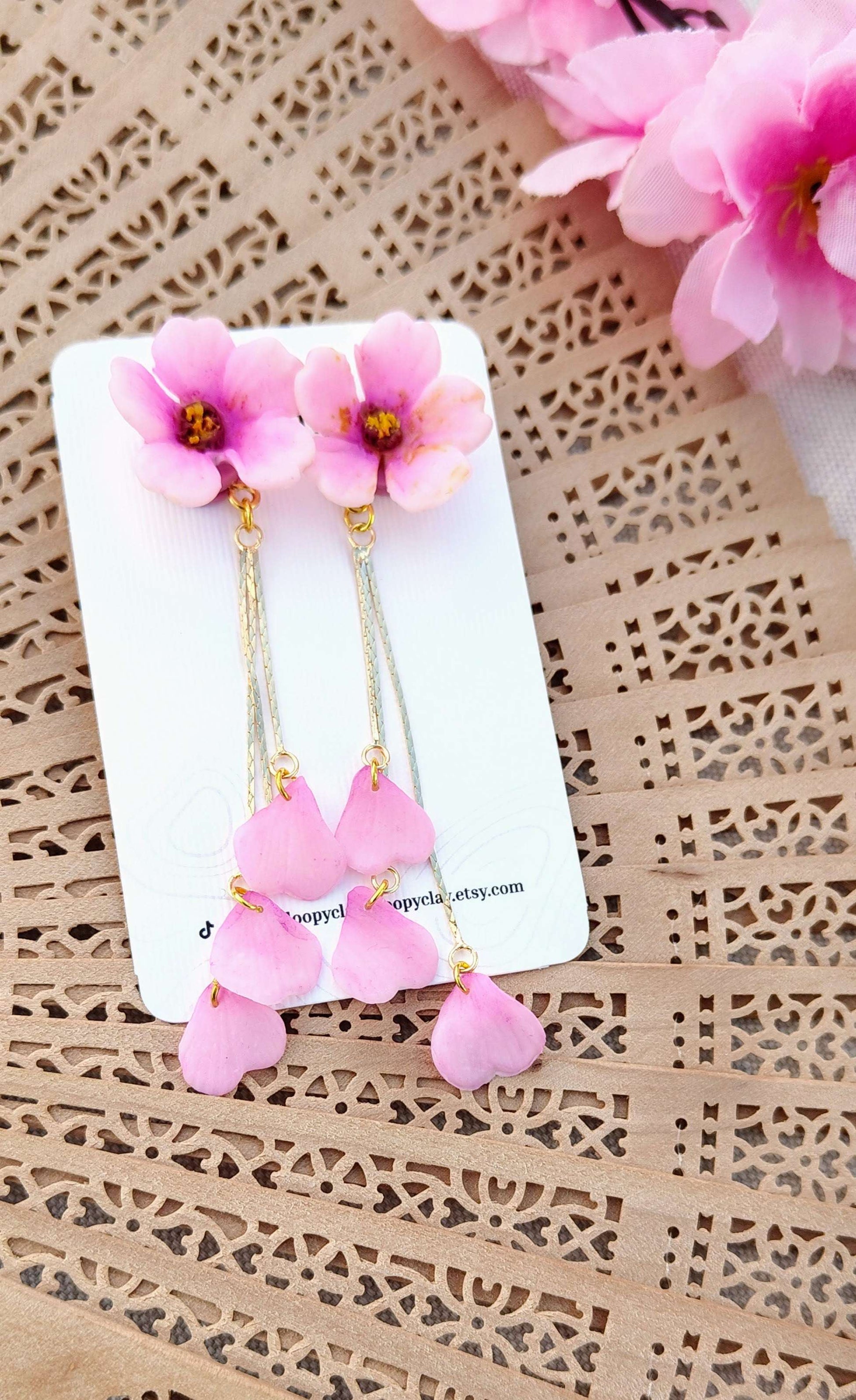 Orecchini Sakura Blossom (Versione Pendente) | Collezione I Love Japan