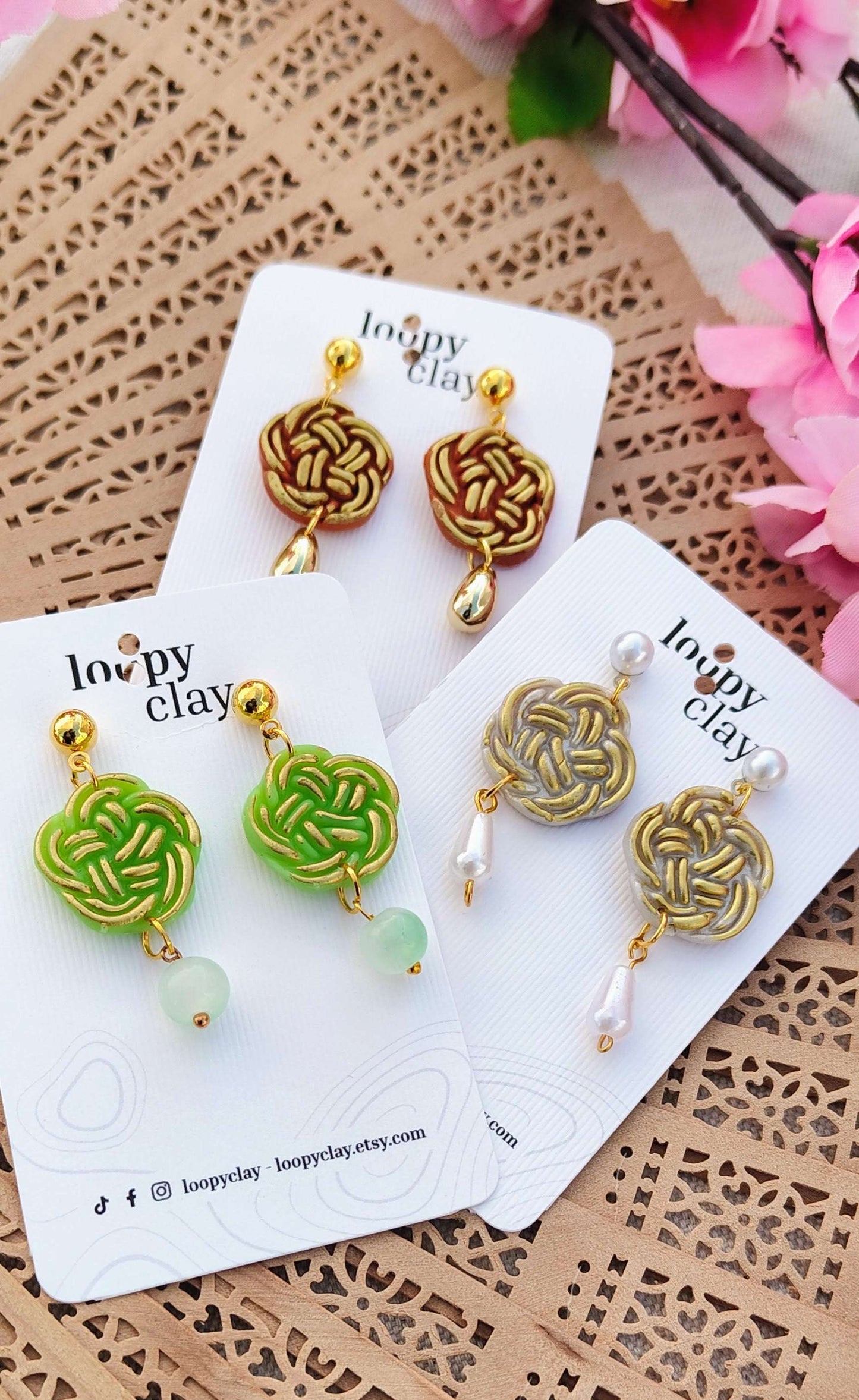 Orecchini Mizuhiki "Verde Giada" | Collezione I Love Japan