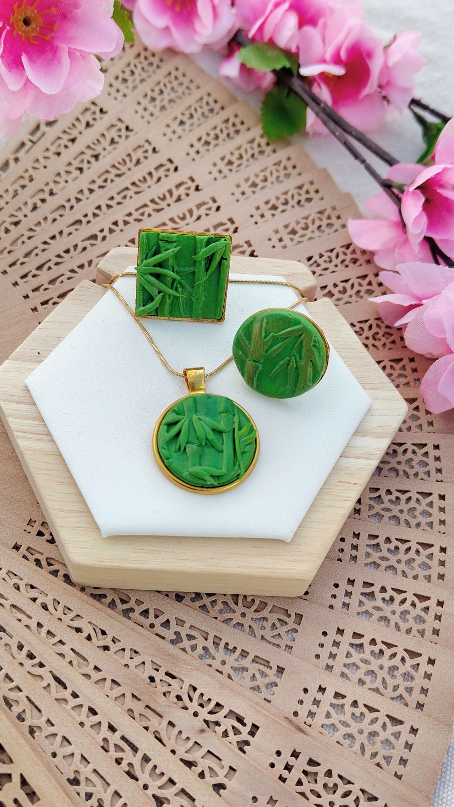 Anello Bamboo Forest Cameo Square | I Love Japan