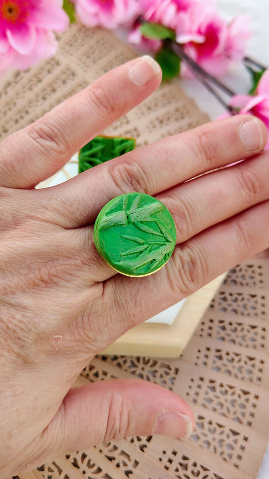 Anello Bamboo Forest Cameo Circle | I Love Japan