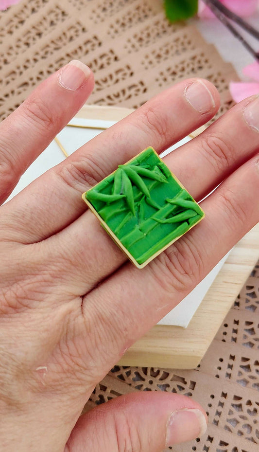 Anello Bamboo Forest Cameo Square | I Love Japan