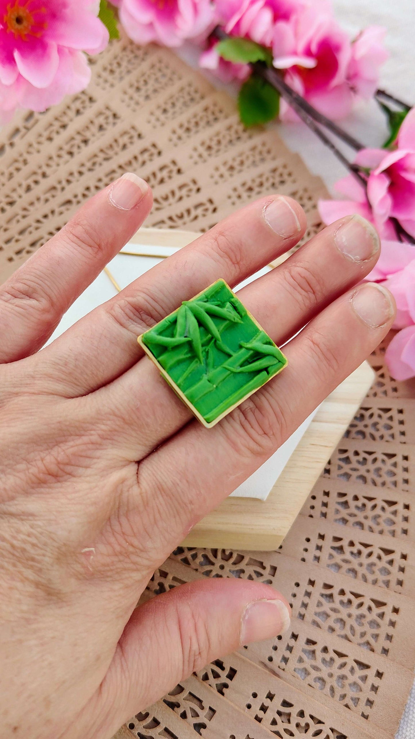 Anello Bamboo Forest Cameo Square | I Love Japan