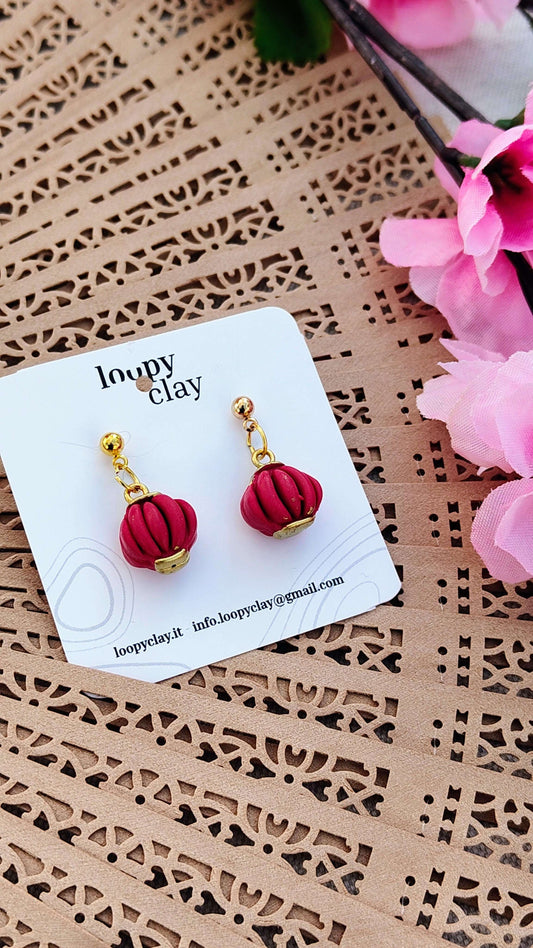 Orecchini "Lanterne di Gion" (Chouchin Rosse) | Collezione I Love Japan