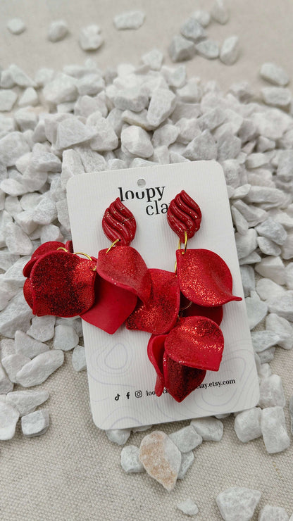 Orecchini Pendenti Essenza Scintillante | Rosso e Bagliori Diffusi