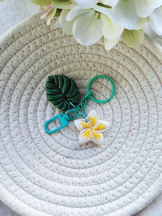 Collezione Estate | Portachiavi Fiore Tropicale (Plumeria)