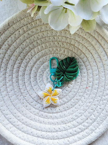Collezione Estate | Portachiavi Fiore Tropicale (Plumeria)