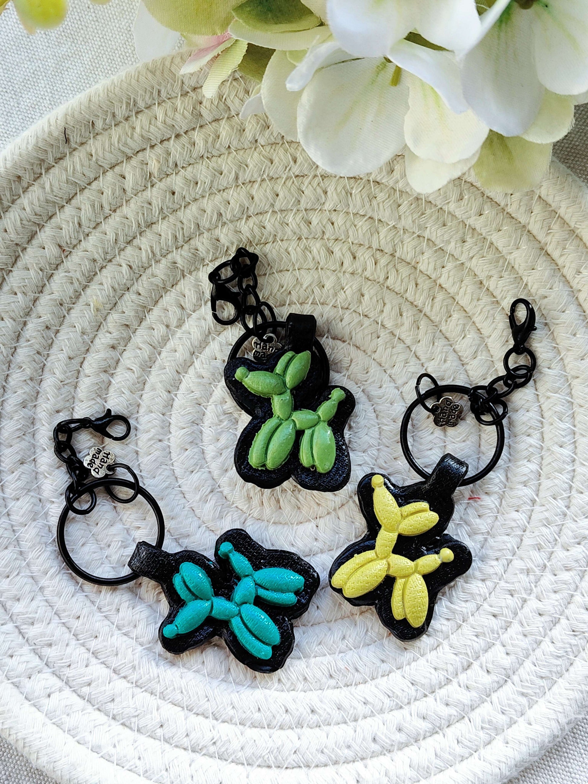 Collezione Pop Art | Portachiavi Balloon Dog Koons - Acid Neon set