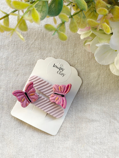 Collezione Primavera | Fermagli capelli artigianali farfalle lilla