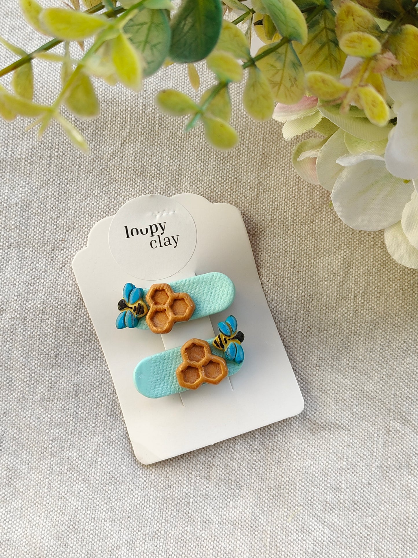 Collezione Primavera | Fermagli capelli artigianali api e alveare