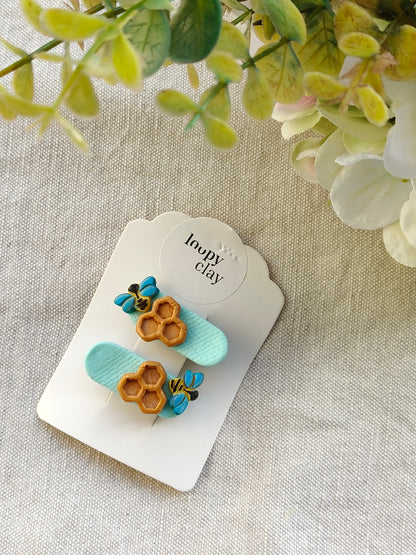 Collezione Primavera | Fermagli capelli artigianali api e alveare