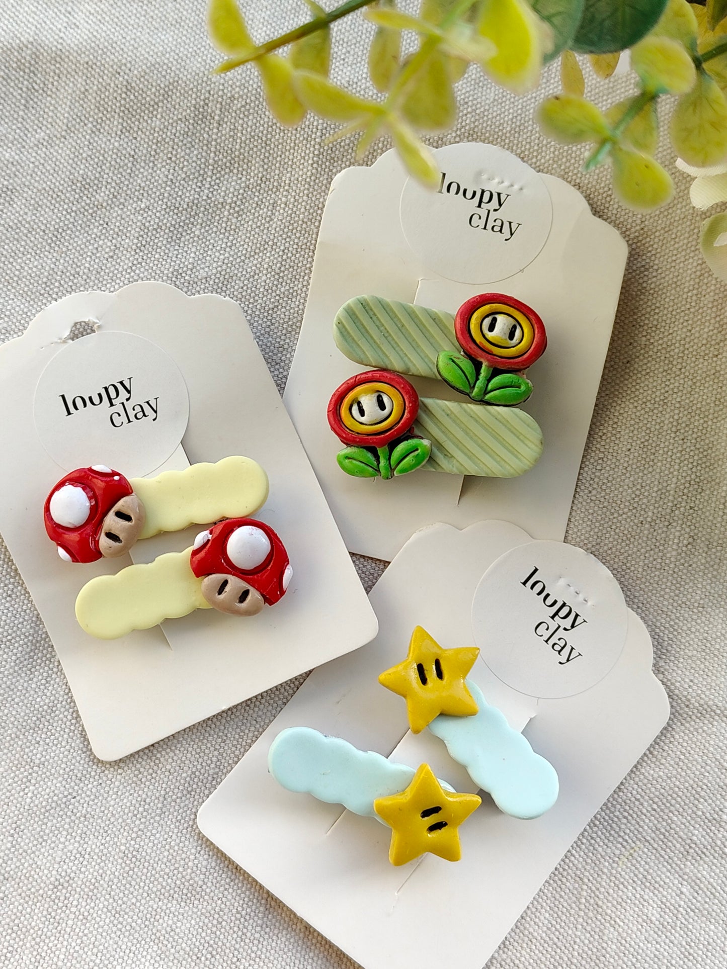 Collezione Gamer | Fermagli capelli artigianali ispirati a Super Mario