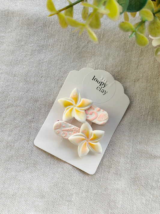 Collezione Estate | Fermagli capelli artigianali Fiori Tropicali