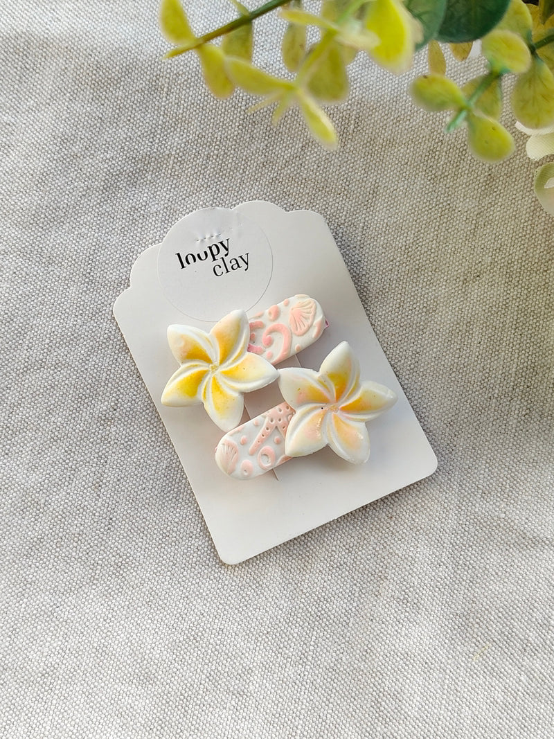 Collezione Estate | Fermagli capelli artigianali Fiori Tropicali