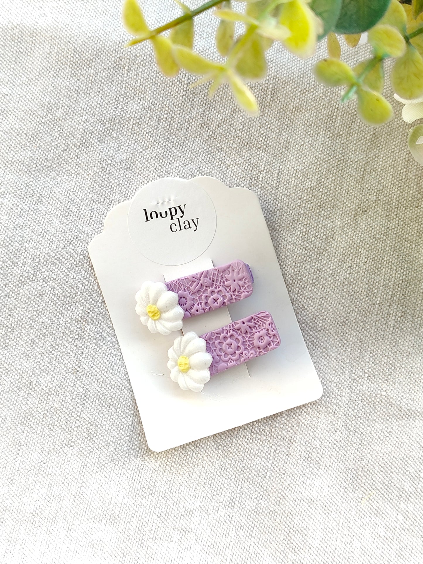 Collezione Primavera | Fermagli capelli artigianali Margherite e Pizzo