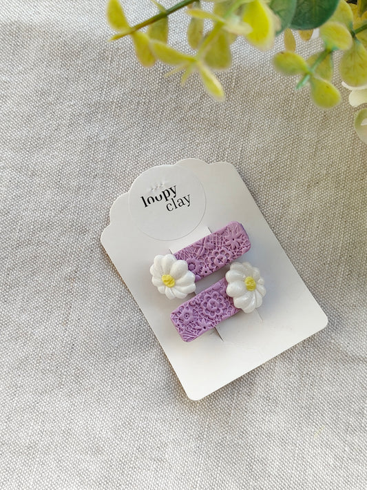 Collezione Primavera | Fermagli capelli artigianali Margherite e Pizzo