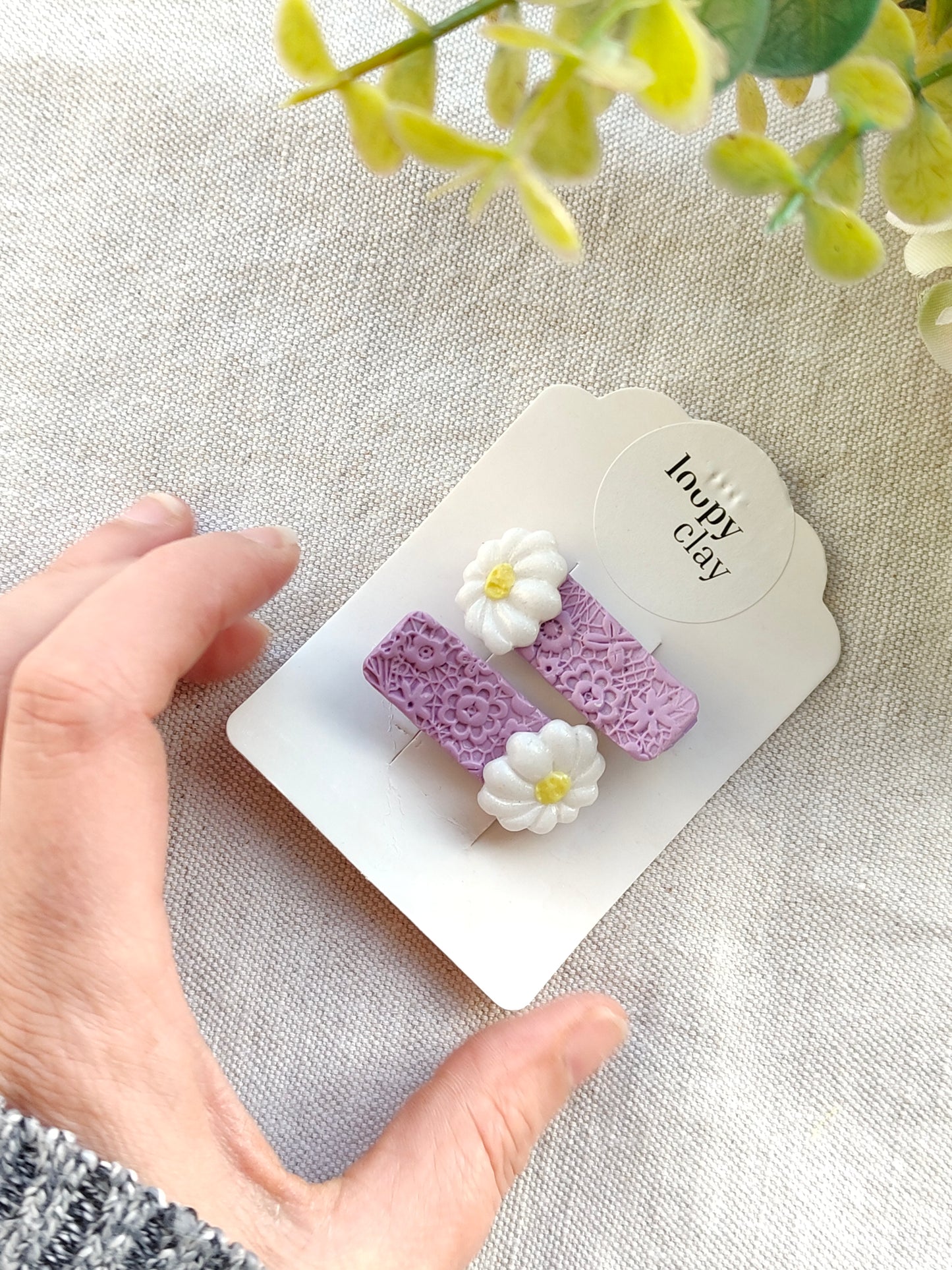 Collezione Primavera | Fermagli capelli artigianali Margherite e Pizzo