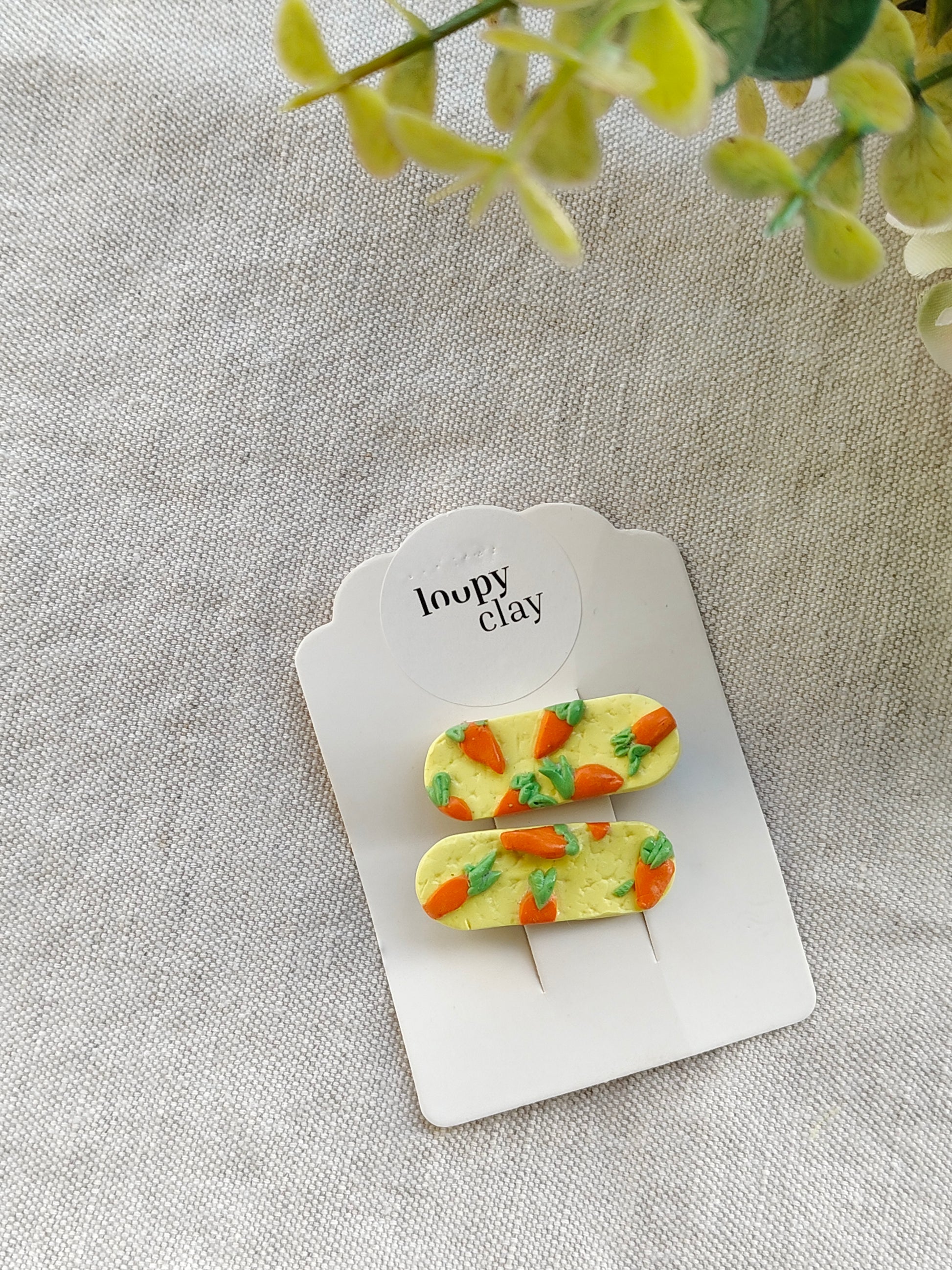 Collezione Primavera | Fermagli capelli artigianali Coniglietti e Carote