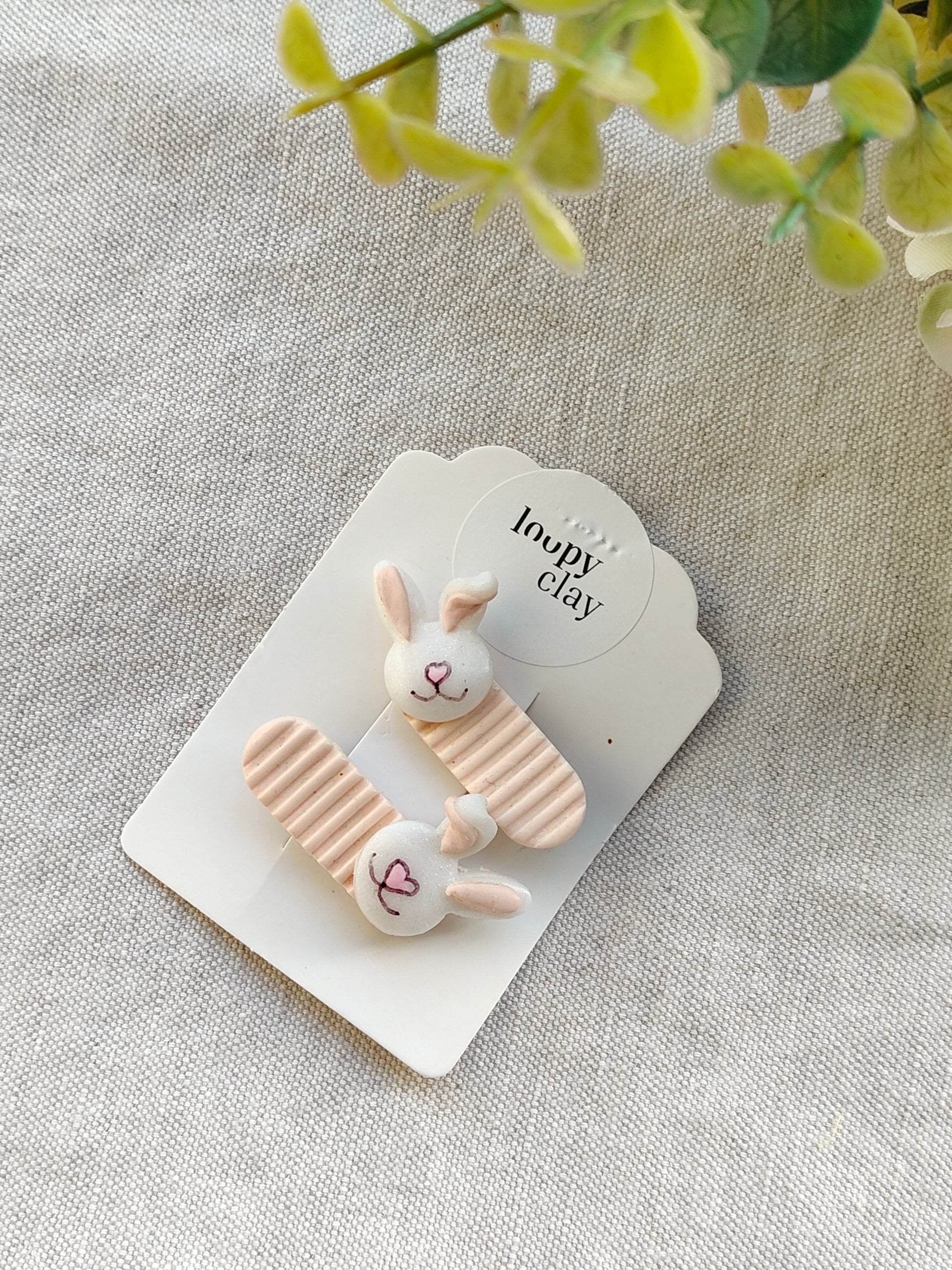 Collezione Primavera | Fermagli capelli artigianali Coniglietti Soft