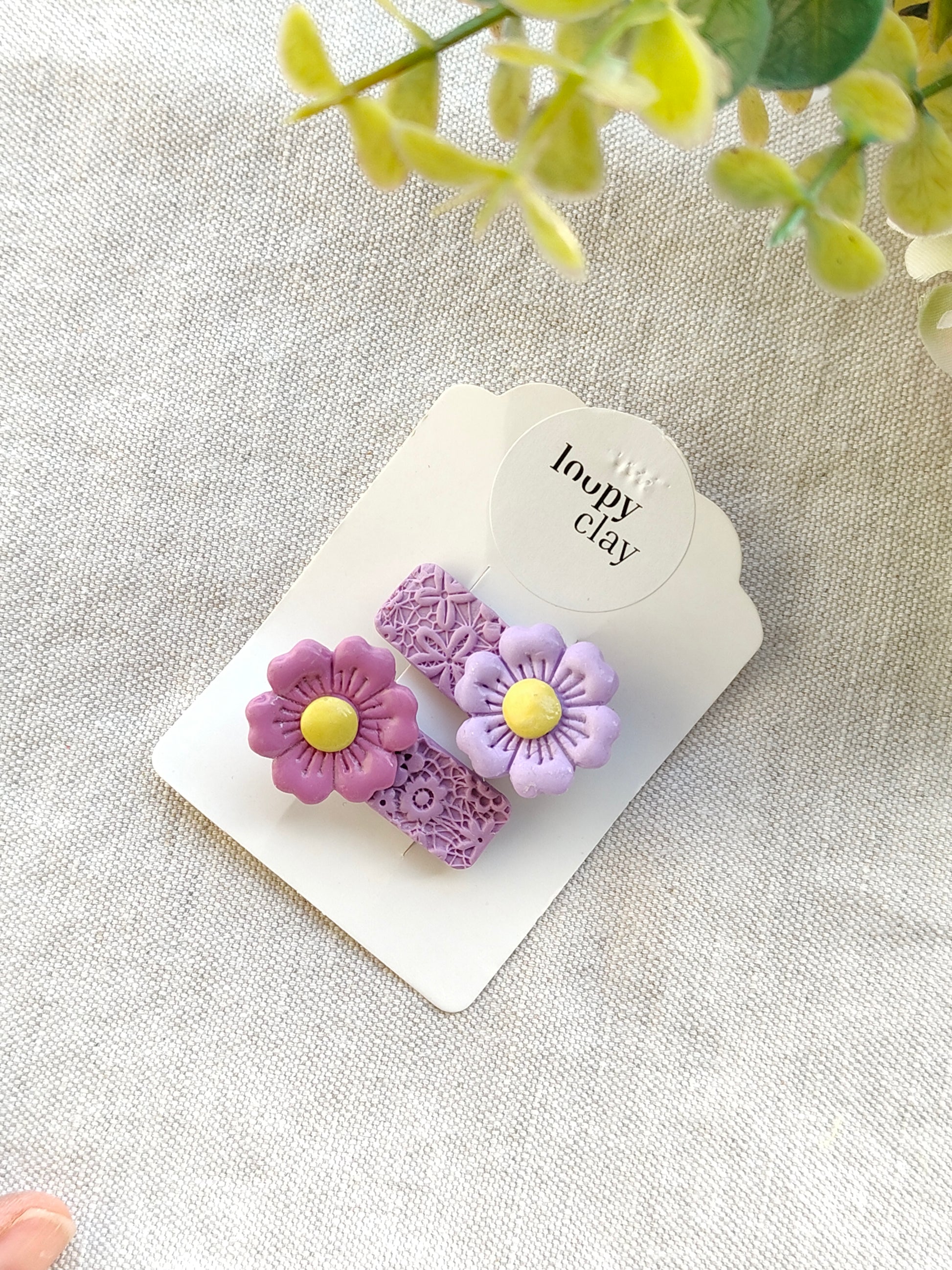 Collezione Primavera | Fermaglio Fiori Lilla e Viola