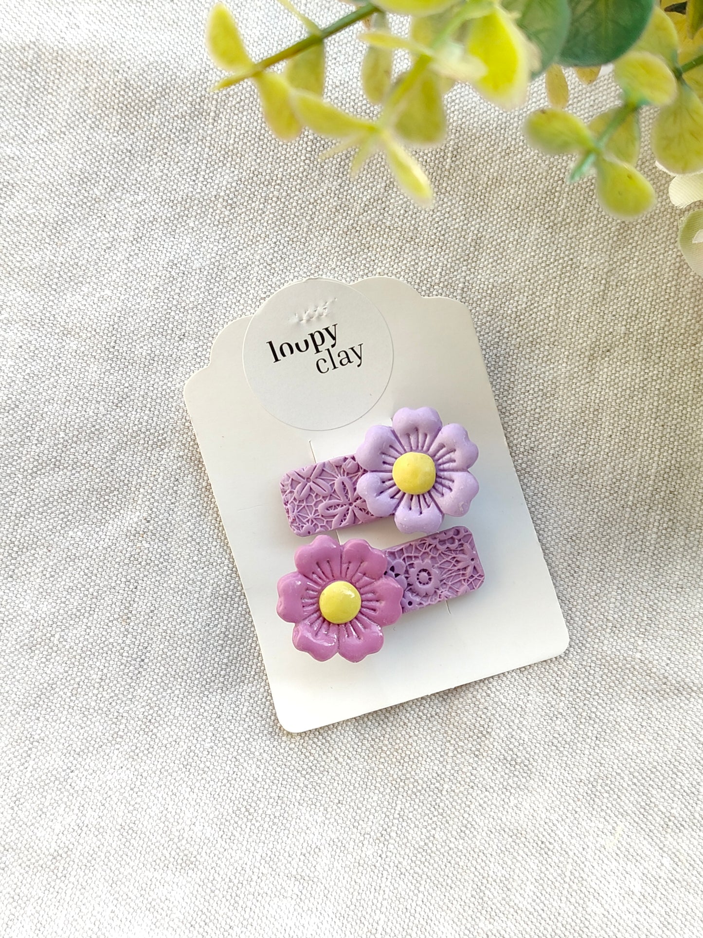 Collezione Primavera | Fermaglio Fiori Lilla e Viola
