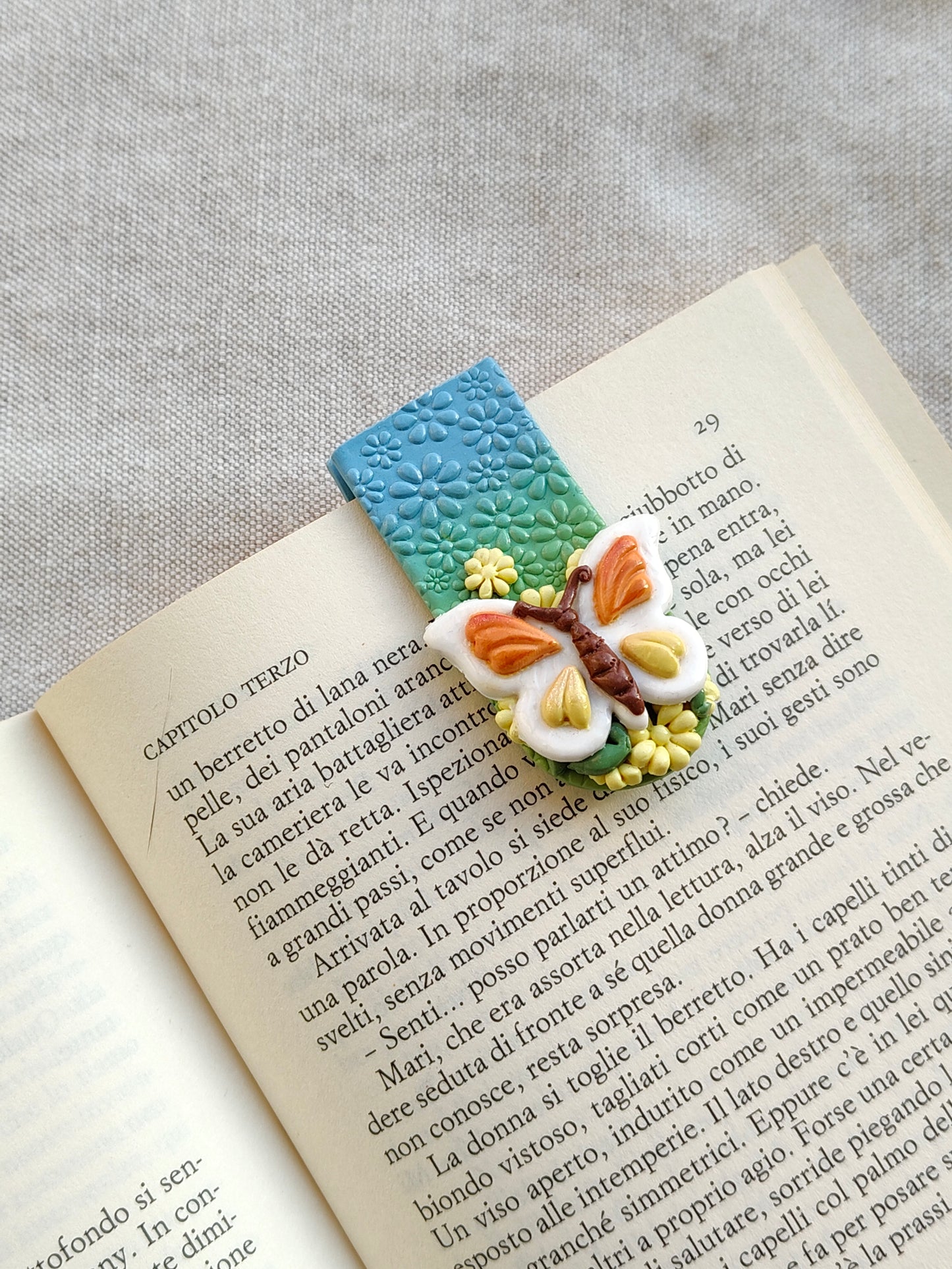 Collezione Primavera | Segnalibro Calamitato "Farfalla Turchese"