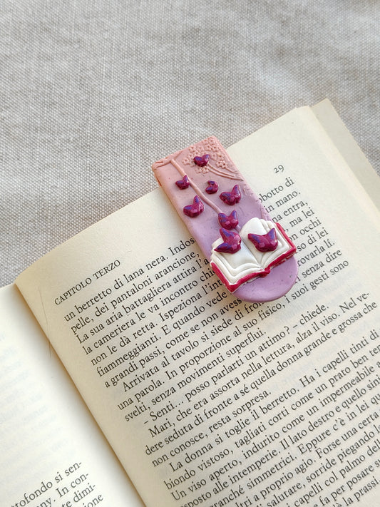 Collezione Primavera | Segnalibro Calamitato "Libro e Farfalle sognanti"