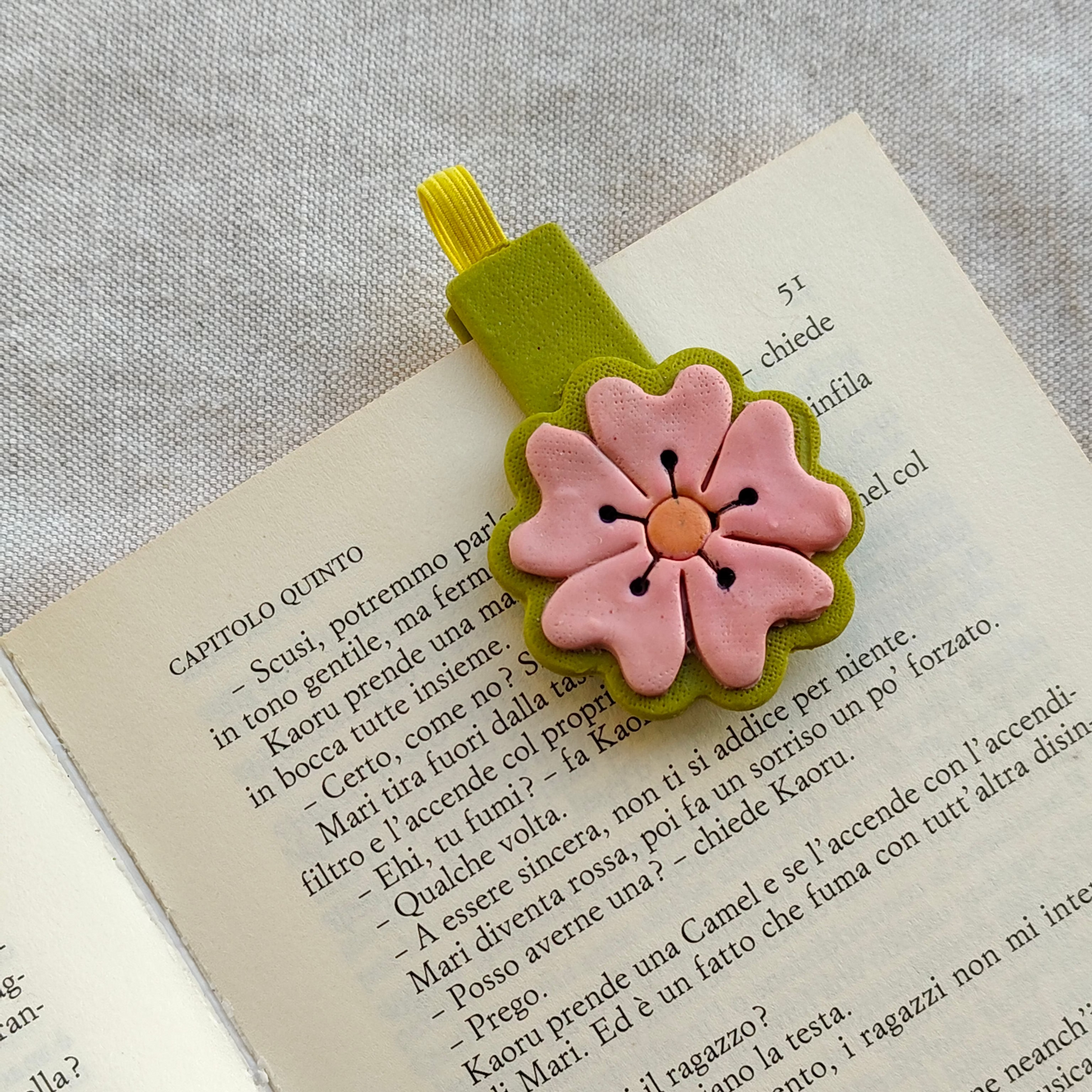 Collezione Primavera | Segnalibro Calamitato "Fiore Rosa Pastello"