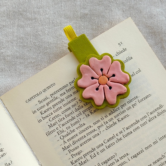 Collezione Primavera | Segnalibro Calamitato "Fiore Rosa Pastello"