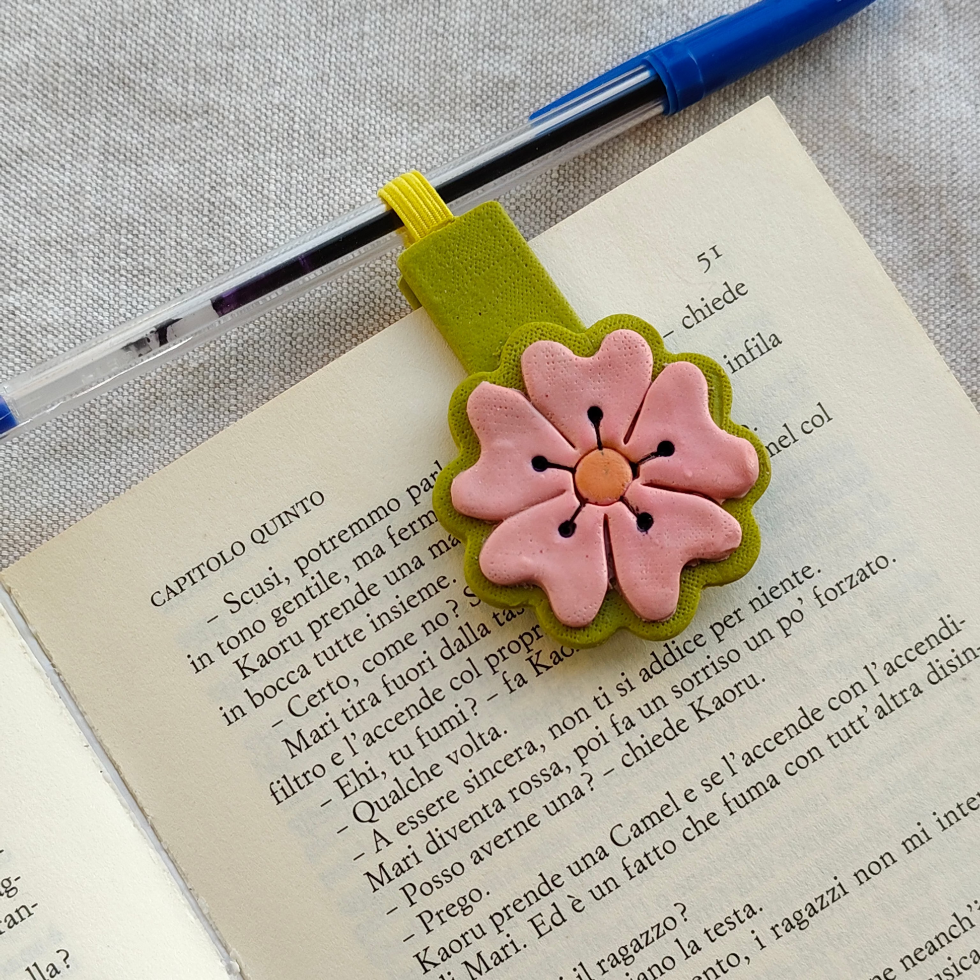 Collezione Primavera | Segnalibro Calamitato "Fiore Rosa Pastello"