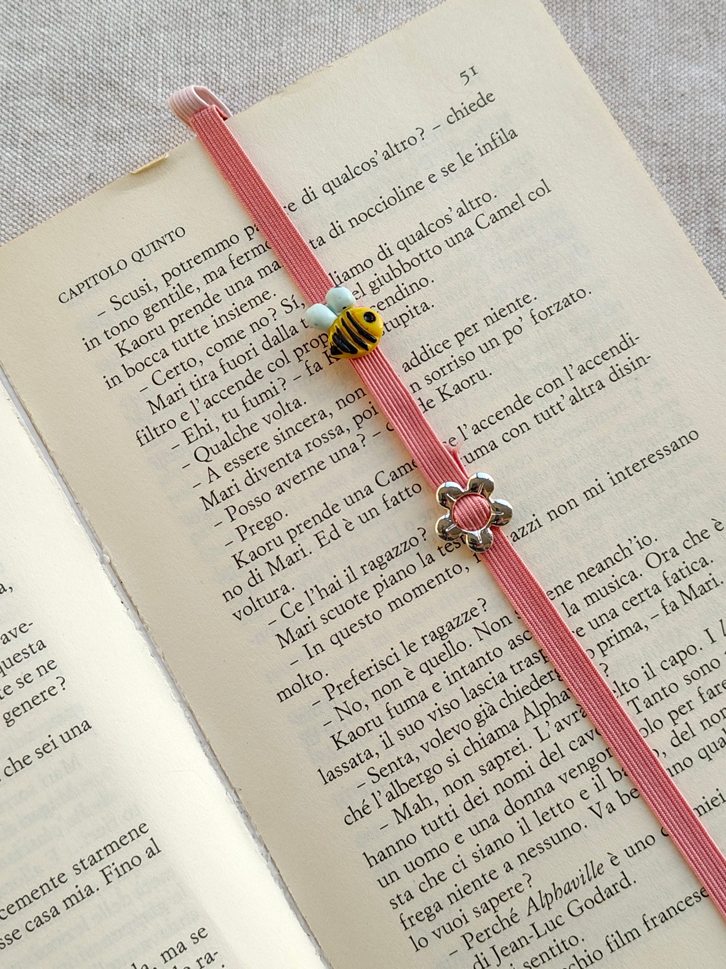 Collezione Boho Chic | Segnalibri Elastici Regolabili | Camelia Rosa