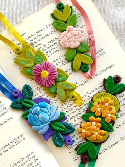 Collezione Boho Chic | Segnalibri Elastici Regolabili | Primule