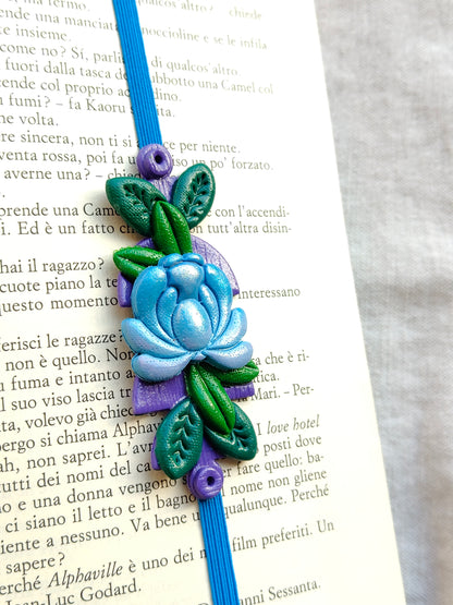 Collezione Boho Chic | Segnalibri Elastici Regolabili | Bocciolo Blu