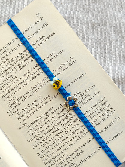 Collezione Boho Chic | Segnalibri Elastici Regolabili | Bocciolo Blu