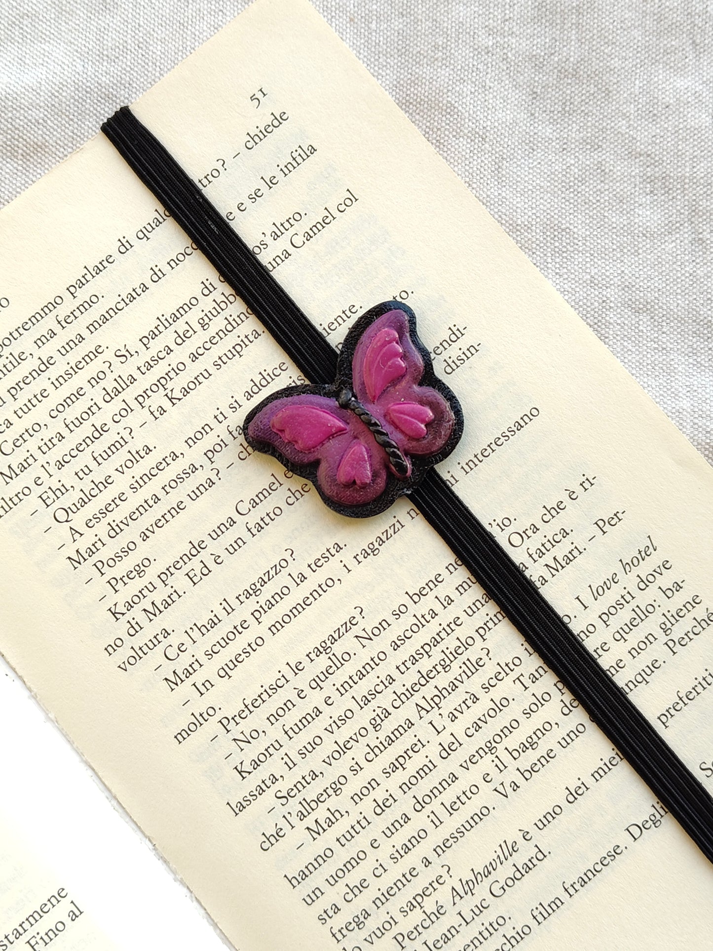 Collezione Primavera | Segnalibro Elastico Regolabile | "Volo di Farfalla"