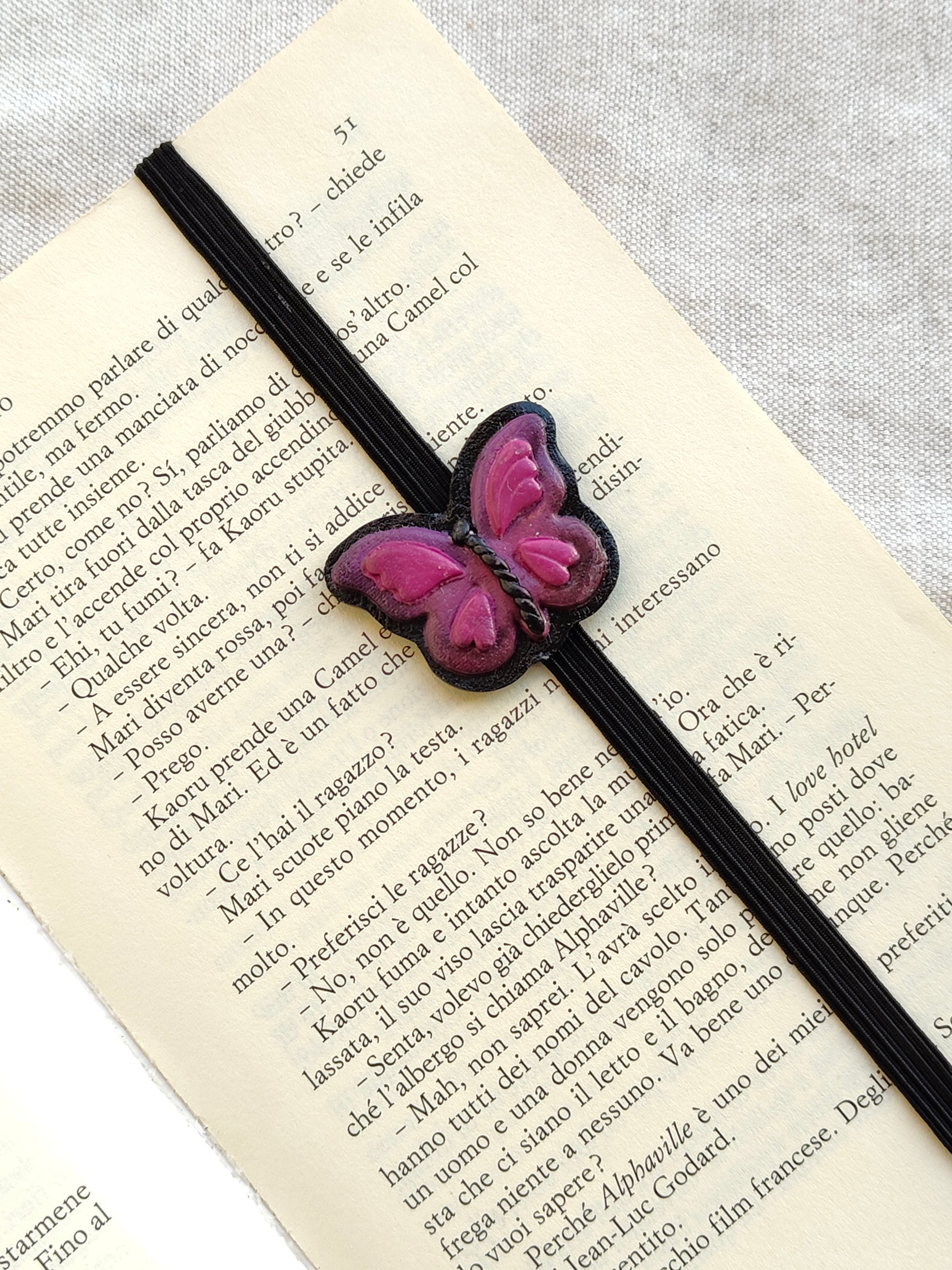 Collezione Primavera | Segnalibro Elastico Regolabile | "Volo di Farfalla"