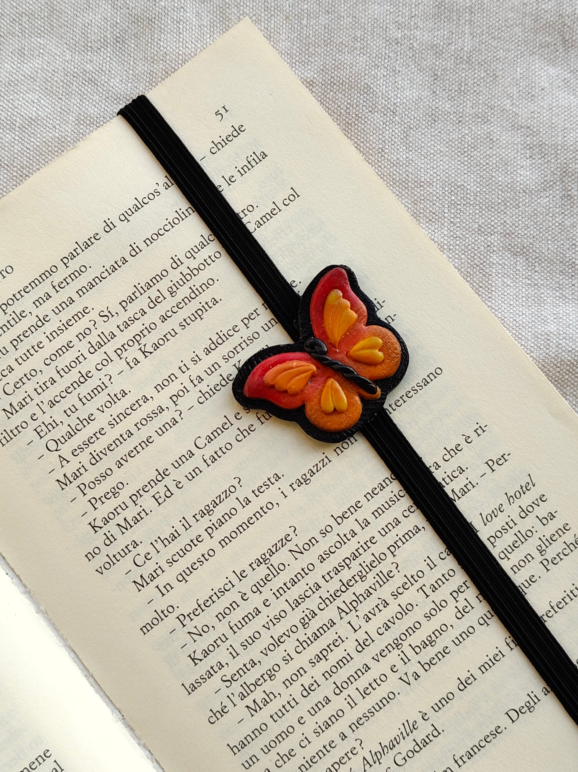 Collezione Primavera | Segnalibro Elastico Regolabile | "Volo di Farfalla"