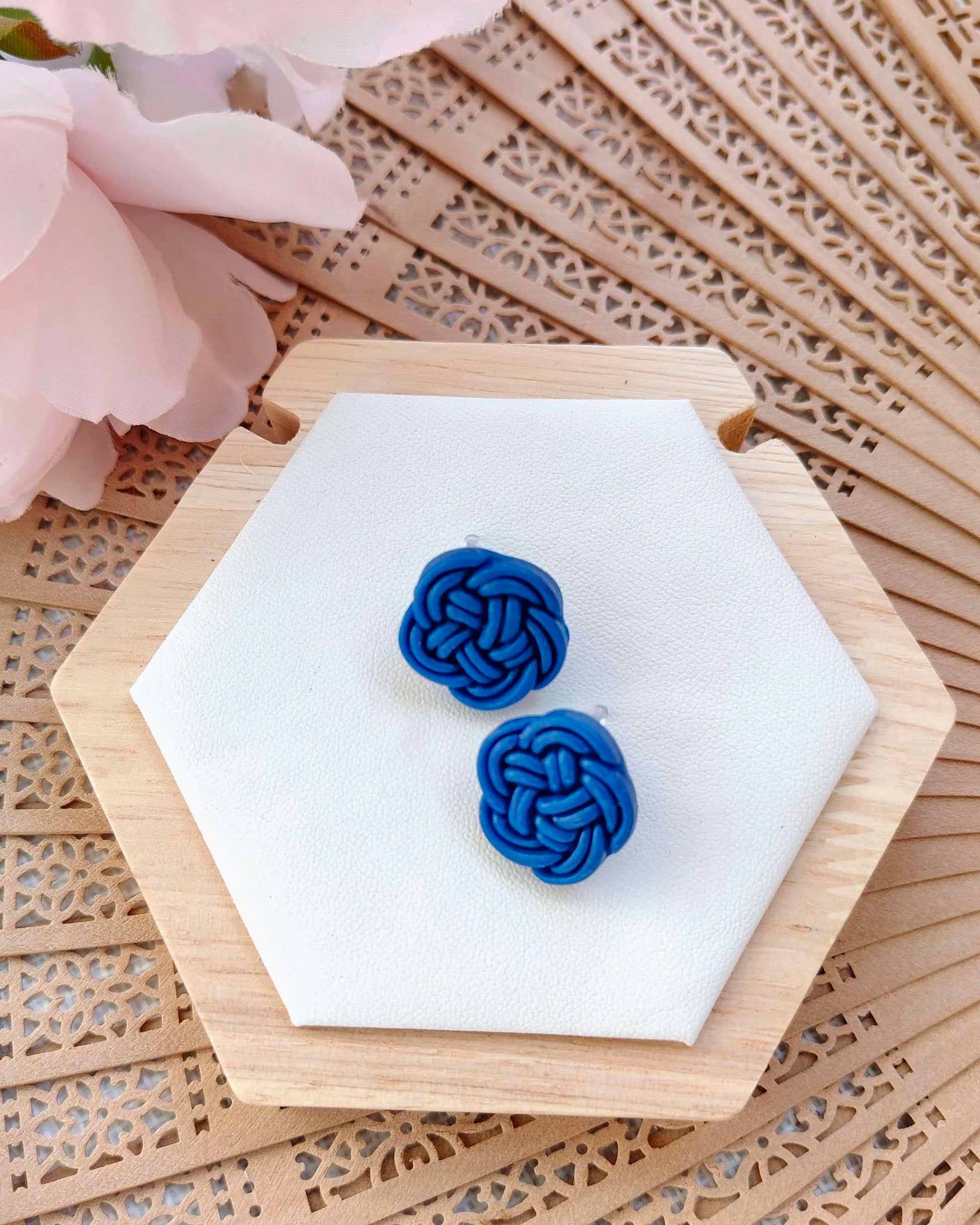 Orecchini a Bottone Musubi Blue | I Love Japan