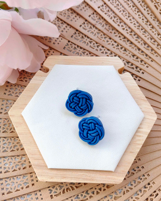 Orecchini a Bottone Musubi Blue | I Love Japan