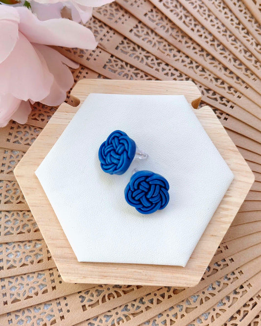 Orecchini a Bottone Musubi Blue | I Love Japan
