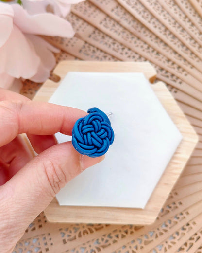 Orecchini a Bottone Musubi Blue | I Love Japan