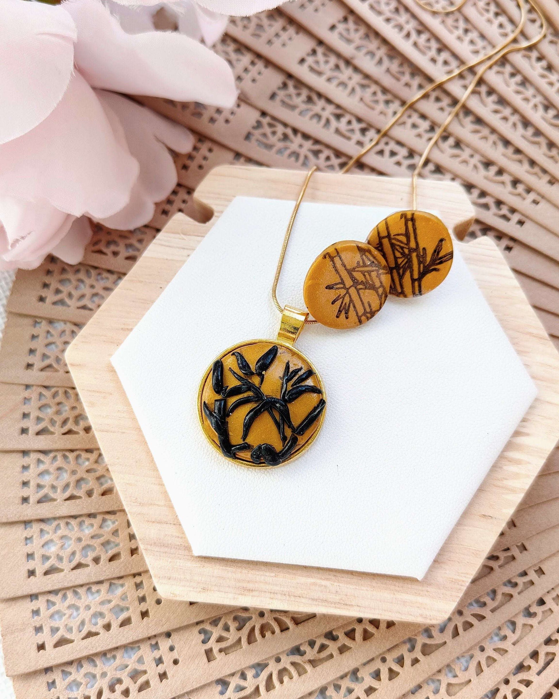 Orecchini a Bottone Bamboo Gold | I Love Japan