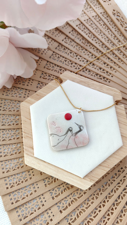Collana Japanese Tsuru Square | I Love Japan