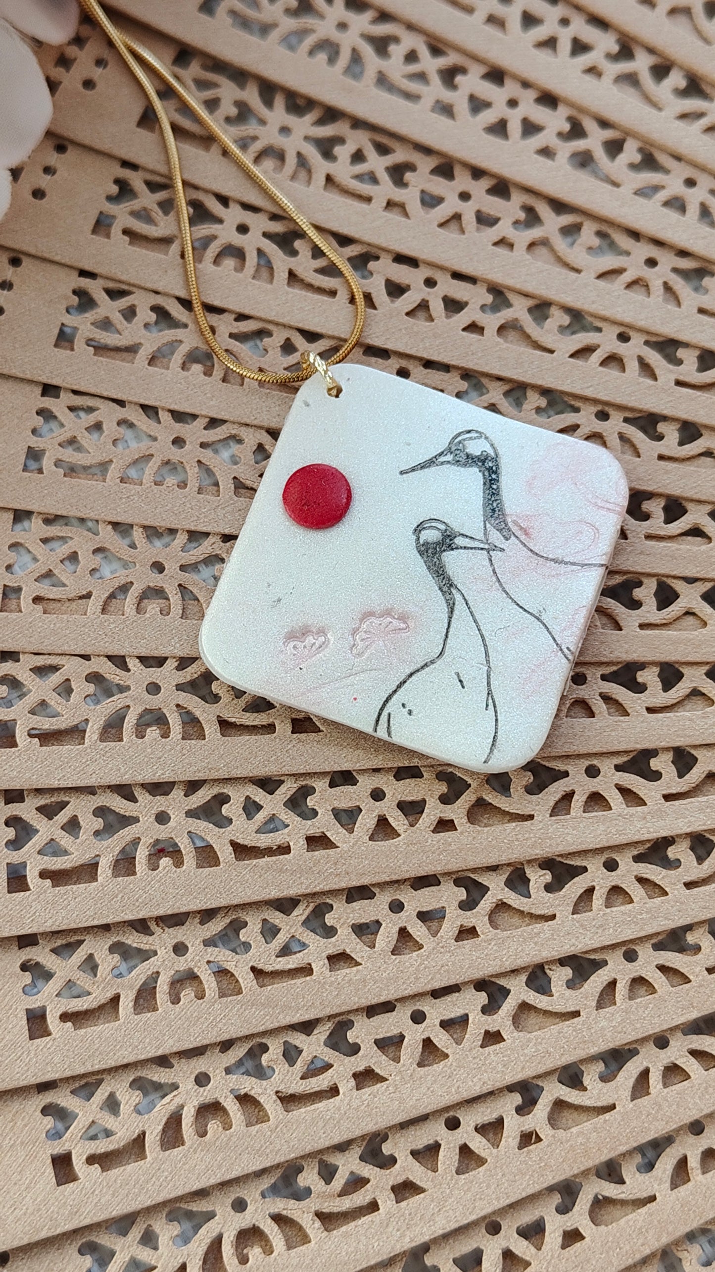Collana Japanese Tsuru Square | I Love Japan