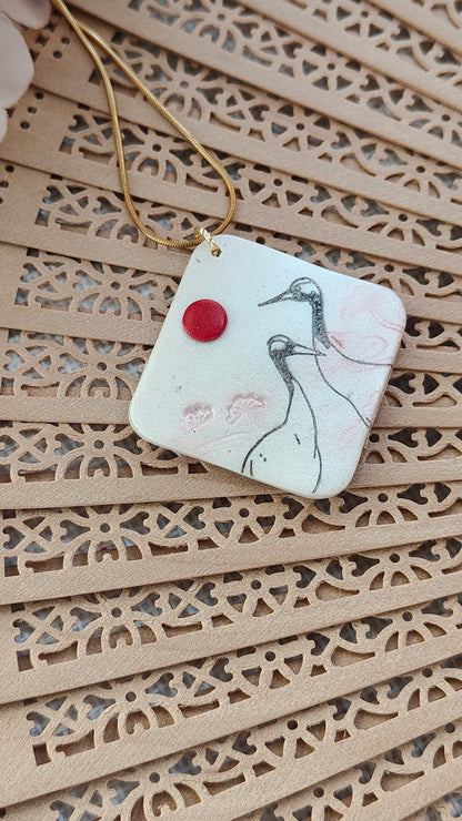 Collana Japanese Tsuru Square | I Love Japan